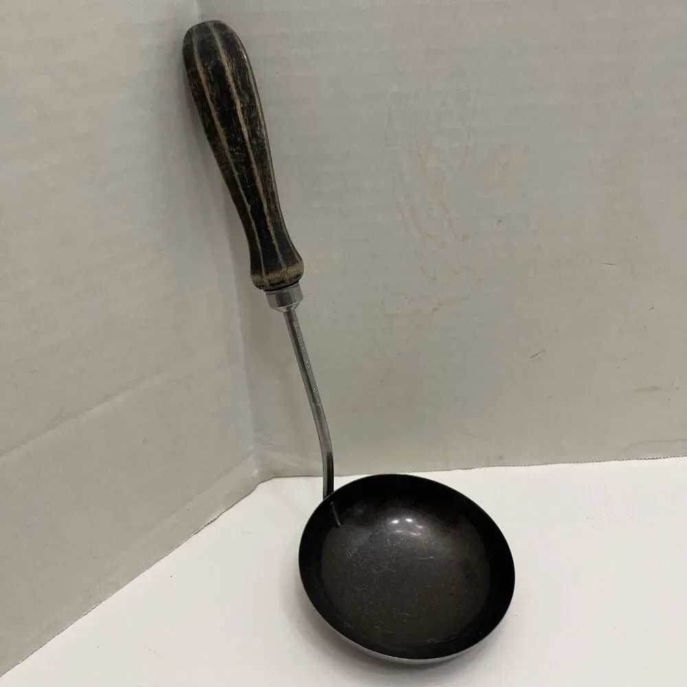 Vintage Boyle Stainless Steal Ladle Wooden Handle 10” Long Kitchen Utensil